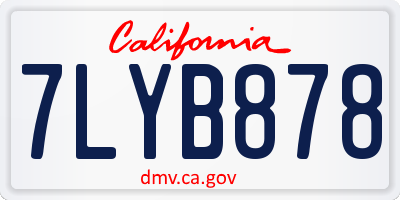 CA license plate 7LYB878