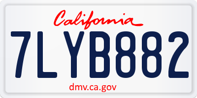 CA license plate 7LYB882