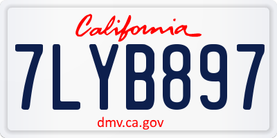CA license plate 7LYB897