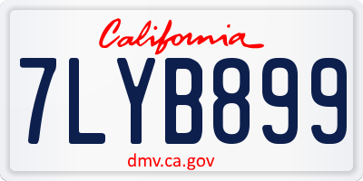 CA license plate 7LYB899
