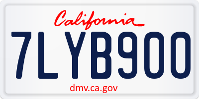 CA license plate 7LYB900