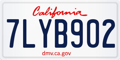 CA license plate 7LYB902