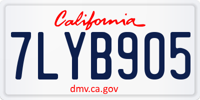 CA license plate 7LYB905