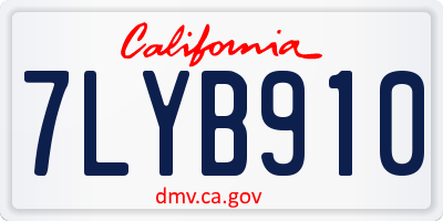 CA license plate 7LYB910