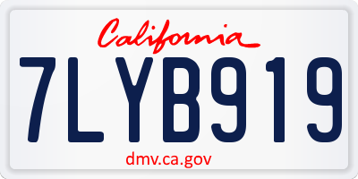 CA license plate 7LYB919