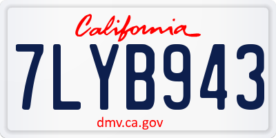 CA license plate 7LYB943