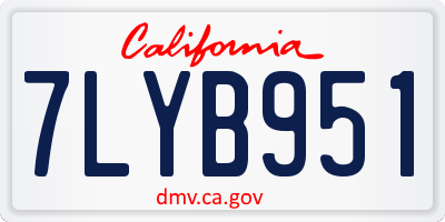 CA license plate 7LYB951