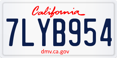 CA license plate 7LYB954