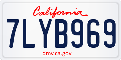 CA license plate 7LYB969