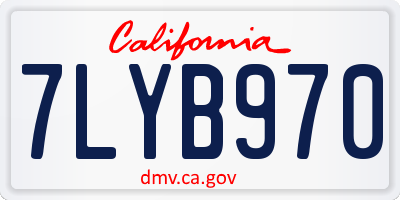 CA license plate 7LYB970
