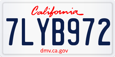 CA license plate 7LYB972