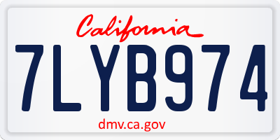 CA license plate 7LYB974