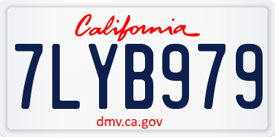 CA license plate 7LYB979