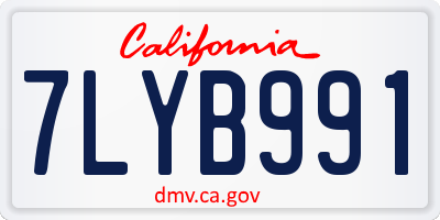 CA license plate 7LYB991