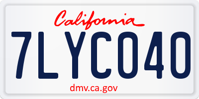 CA license plate 7LYC040