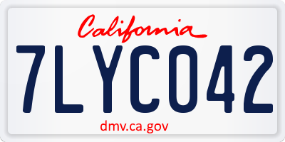 CA license plate 7LYC042