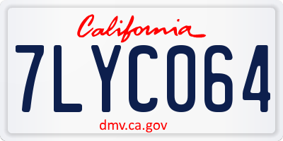 CA license plate 7LYC064