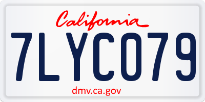 CA license plate 7LYC079