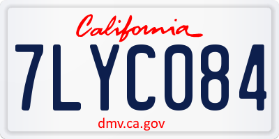 CA license plate 7LYC084