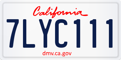 CA license plate 7LYC111