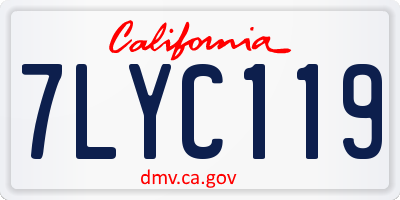 CA license plate 7LYC119