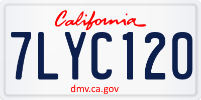 CA license plate 7LYC120