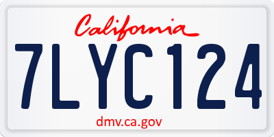 CA license plate 7LYC124