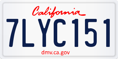 CA license plate 7LYC151