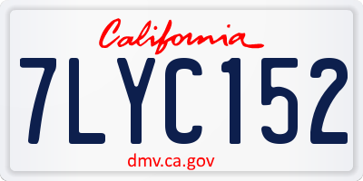 CA license plate 7LYC152