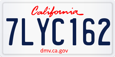 CA license plate 7LYC162