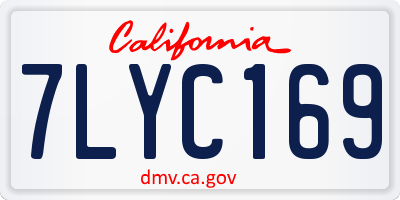 CA license plate 7LYC169