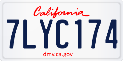 CA license plate 7LYC174