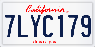 CA license plate 7LYC179