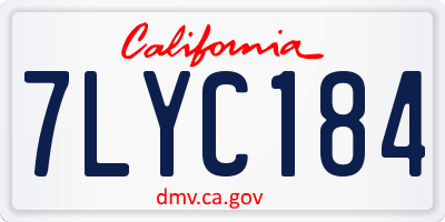 CA license plate 7LYC184