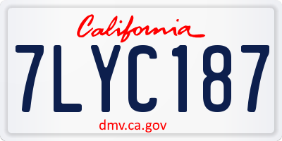 CA license plate 7LYC187