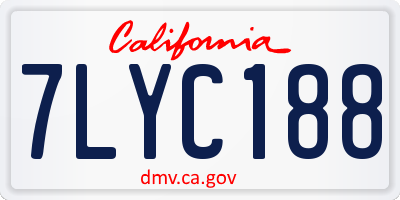 CA license plate 7LYC188