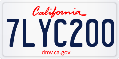 CA license plate 7LYC200