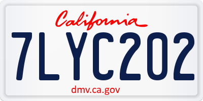 CA license plate 7LYC202