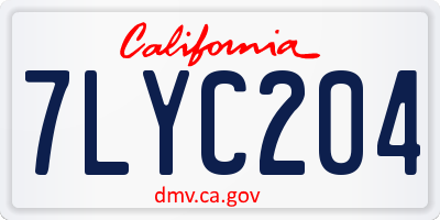 CA license plate 7LYC204