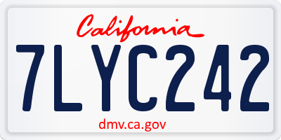 CA license plate 7LYC242