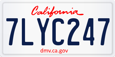 CA license plate 7LYC247