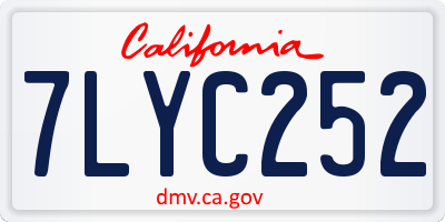 CA license plate 7LYC252