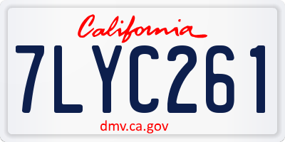 CA license plate 7LYC261