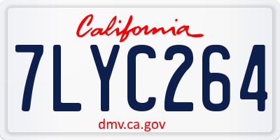 CA license plate 7LYC264