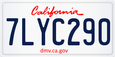 CA license plate 7LYC290