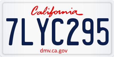 CA license plate 7LYC295