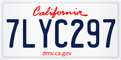 CA license plate 7LYC297