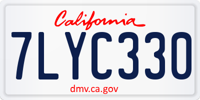 CA license plate 7LYC330