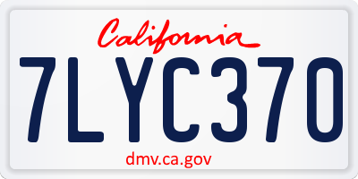 CA license plate 7LYC370