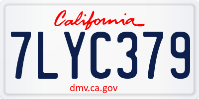 CA license plate 7LYC379